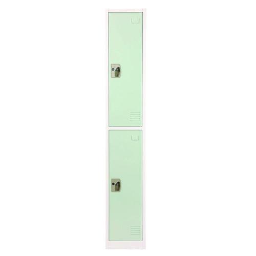 Picture of Steel Storage Locker, 2 Compartment, 12 x 12 x 72, Misty Green