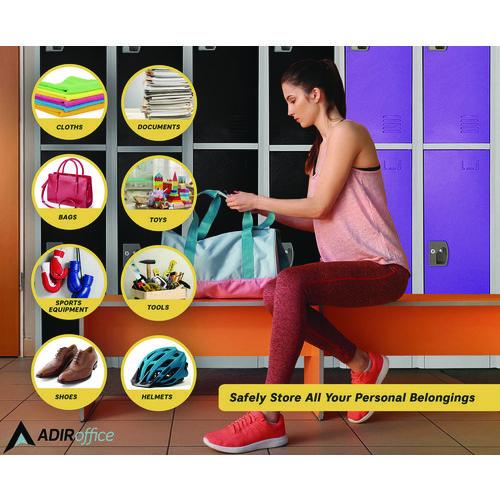 Picture of Steel Storage Locker, 2 Compartment, 12 x 12 x 72, Purple