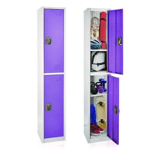 Picture of Steel Storage Locker, 2 Compartment, 12 x 12 x 72, Purple