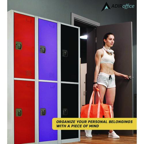 Picture of Steel Storage Locker, 2 Compartment, 12 x 12 x 72, Purple