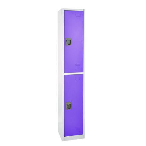 Picture of Steel Storage Locker, 2 Compartment, 12 x 12 x 72, Purple