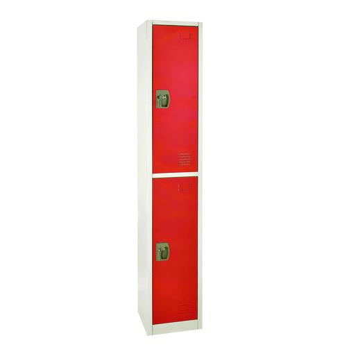 Picture of Steel Storage Locker, 2 Compartment, 12 x 12 x 72, Red