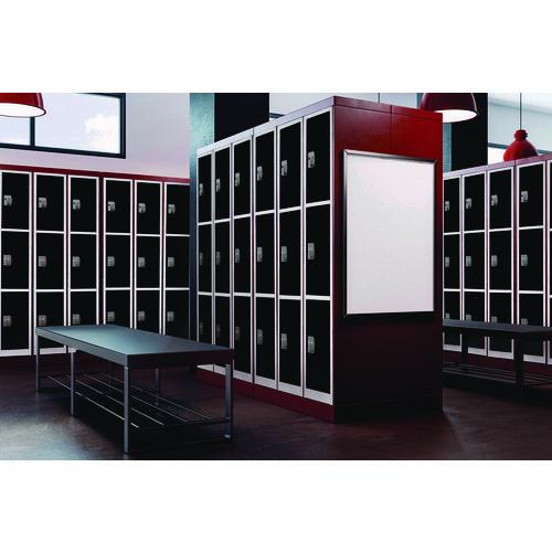 Picture of Steel Storage Locker, 3 Compartment, 12 x 12 x 72, Black