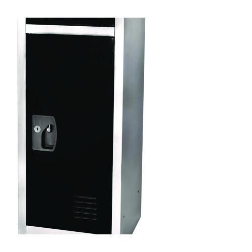 Picture of Steel Storage Locker, 3 Compartment, 12 x 12 x 72, Black