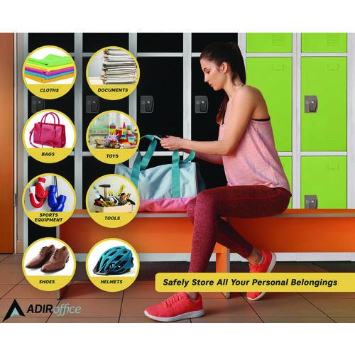 Picture of Steel Storage Locker, 3 Compartment, 12 x 12 x 72, Green