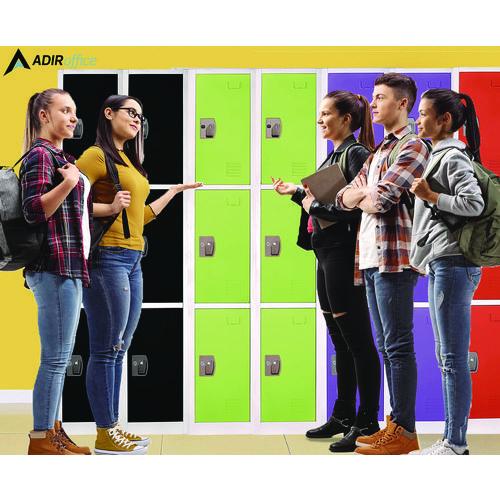 Picture of Steel Storage Locker, 3 Compartment, 12 x 12 x 72, Green