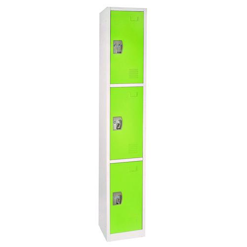 Picture of Steel Storage Locker, 3 Compartment, 12 x 12 x 72, Green
