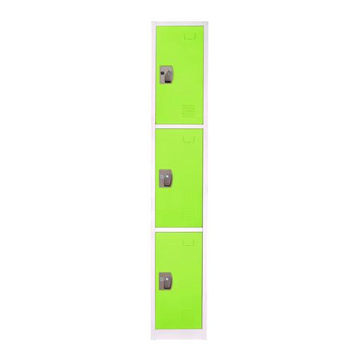 Picture of Steel Storage Locker, 3 Compartment, 12 x 12 x 72, Green