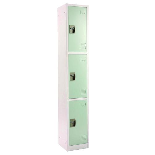 Picture of Steel Storage Locker, 3 Compartment, 12 x 12 x 72, Misty Green