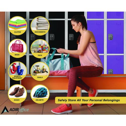 Picture of Steel Storage Locker, 3 Compartment, 12 x 12 x 72, Purple