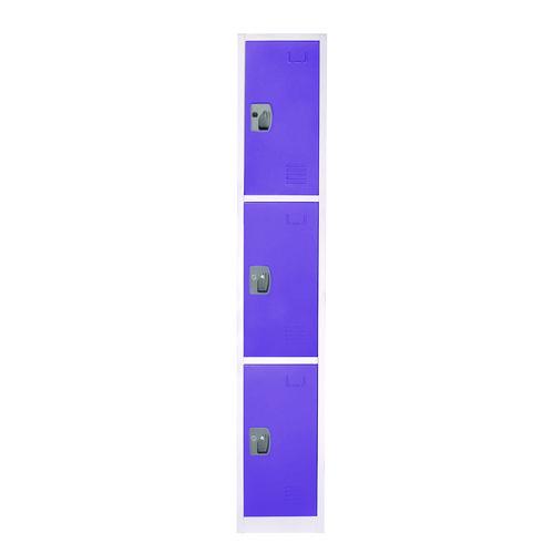 Picture of Steel Storage Locker, 3 Compartment, 12 x 12 x 72, Purple