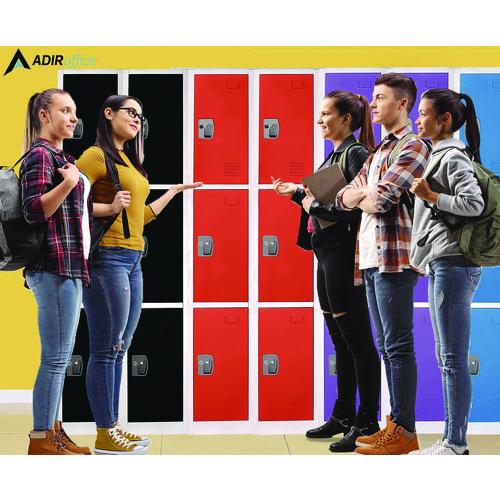 Picture of Steel Storage Locker, 3 Compartment, 12 x 12 x 72, Red