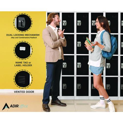 Picture of Steel Storage Locker, 4 Compartment, 12 x 12 x 72, Black