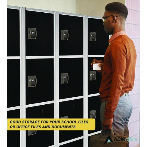 Picture of Steel Storage Locker, 4 Compartment, 12 x 12 x 72, Black