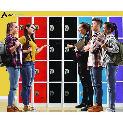 Picture of Steel Storage Locker, 4 Compartment, 12 x 12 x 72, Black