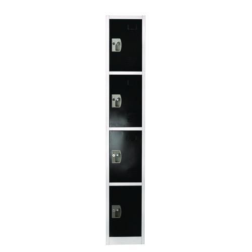 Picture of Steel Storage Locker, 4 Compartment, 12 x 12 x 72, Black