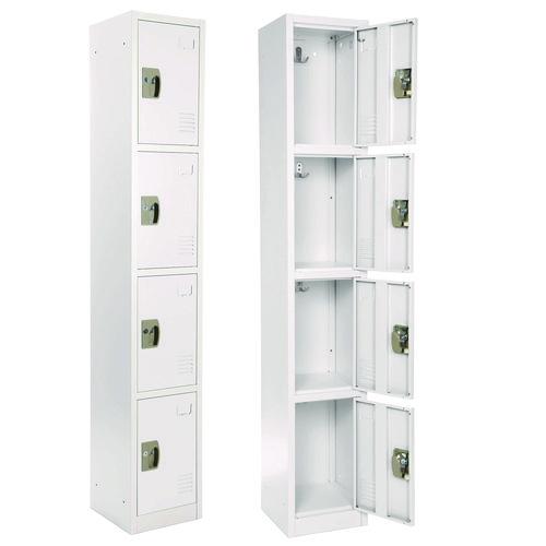 Picture of Steel Storage Locker, 4 Compartment, 12 x 12 x 72, White