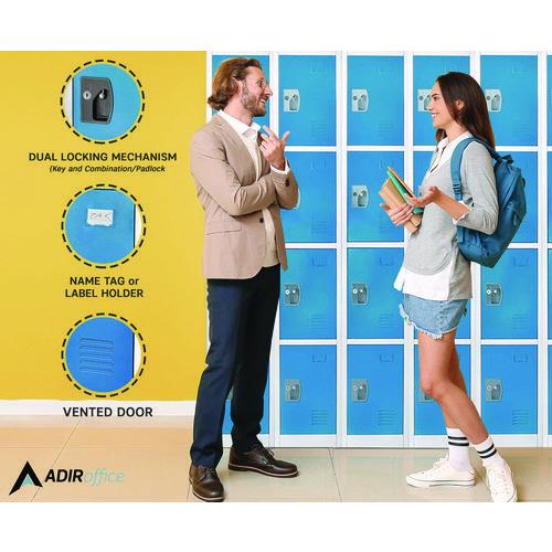 Picture of Steel Storage Locker, 4 Compartment, 12 x 12 x 72, Blue