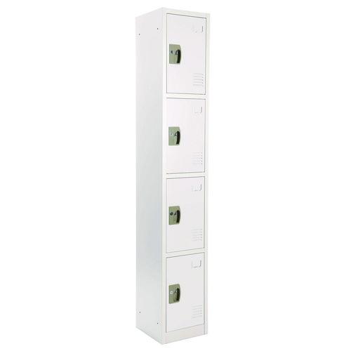 Picture of Steel Storage Locker, 4 Compartment, 12 x 12 x 72, White