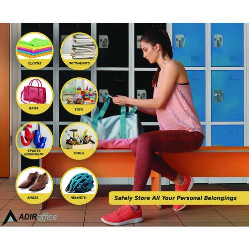 Picture of Steel Storage Locker, 4 Compartment, 12 x 12 x 72, Blue