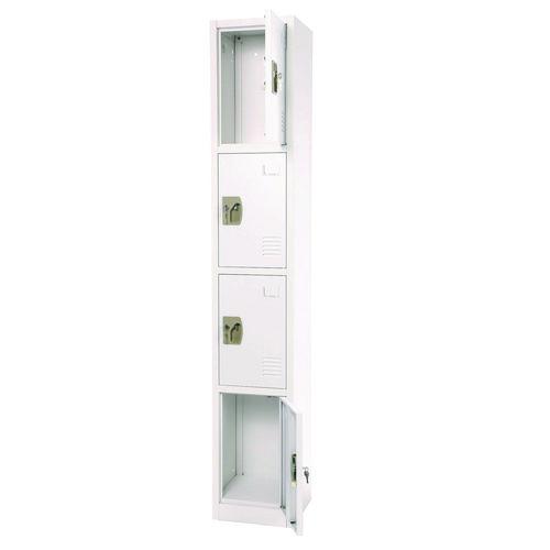Picture of Steel Storage Locker, 4 Compartment, 12 x 12 x 72, White