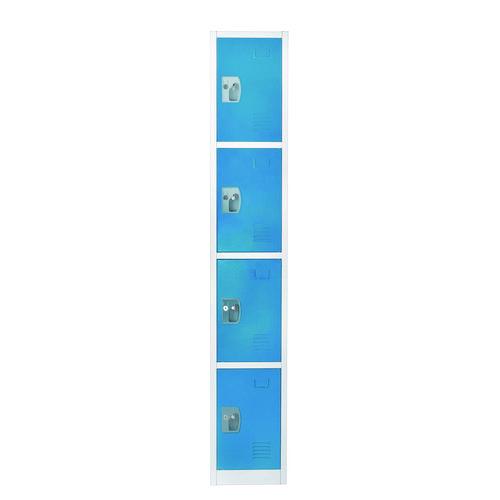 Picture of Steel Storage Locker, 4 Compartment, 12 x 12 x 72, Blue