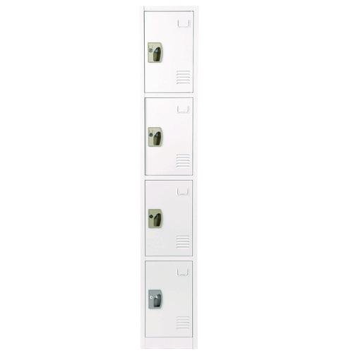 Picture of Steel Storage Locker, 4 Compartment, 12 x 12 x 72, White