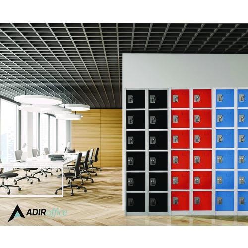 Picture of Steel Storage Locker, 6 Compartment, 12 x 12 x 72, Black