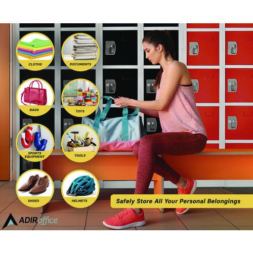 Picture of Steel Storage Locker, 6 Compartment, 12 x 12 x 72, Black