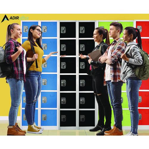 Picture of Steel Storage Locker, 6 Compartment, 12 x 12 x 72, Black