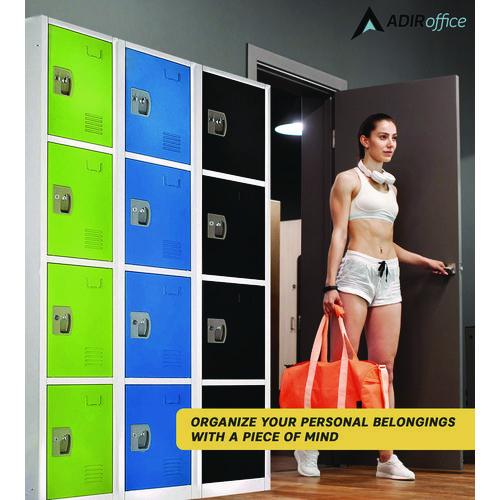 Picture of Steel Storage Locker, 4 Compartment, 12 x 12 x 72, Green