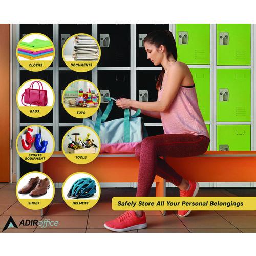 Picture of Steel Storage Locker, 4 Compartment, 12 x 12 x 72, Green