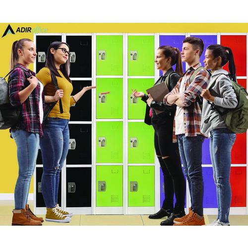 Picture of Steel Storage Locker, 4 Compartment, 12 x 12 x 72, Green