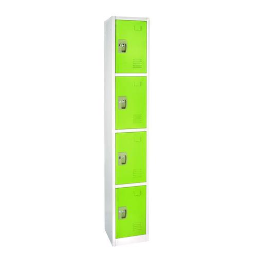 Picture of Steel Storage Locker, 4 Compartment, 12 x 12 x 72, Green