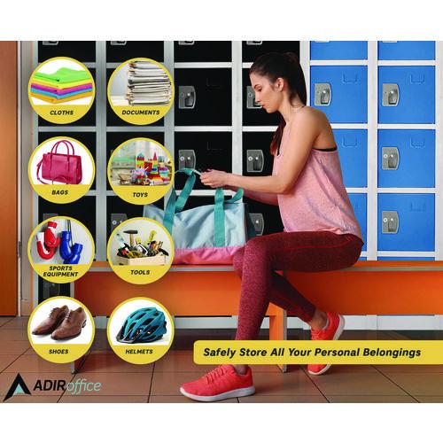 Picture of Steel Storage Locker, 6 Compartment, 12 x 12 x 72, Blue