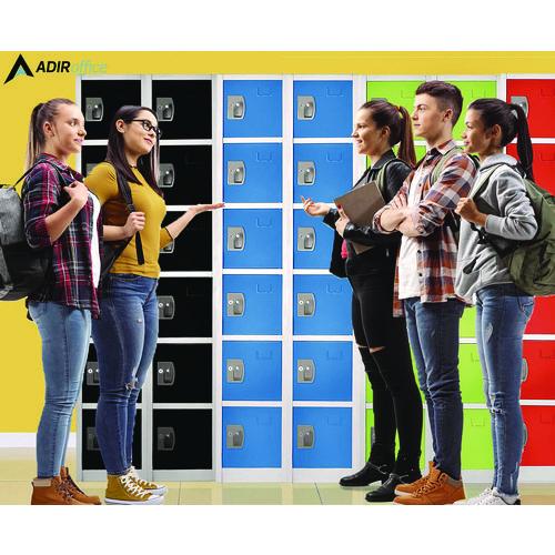 Picture of Steel Storage Locker, 6 Compartment, 12 x 12 x 72, Blue