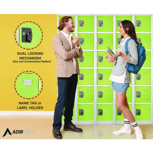 Picture of Steel Storage Locker, 6 Compartment, 12 x 12 x 72, Green