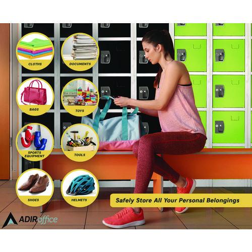 Picture of Steel Storage Locker, 6 Compartment, 12 x 12 x 72, Green