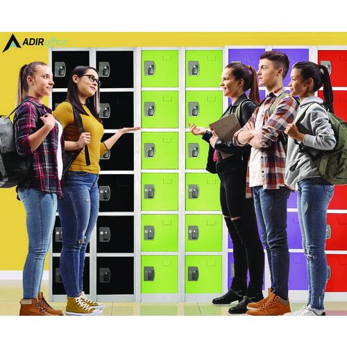 Picture of Steel Storage Locker, 6 Compartment, 12 x 12 x 72, Green