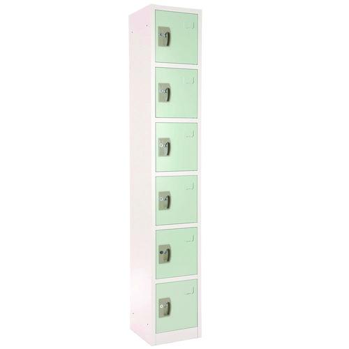 Picture of Steel Storage Locker, 6 Compartment, 12 x 12 x 72, Misty Green