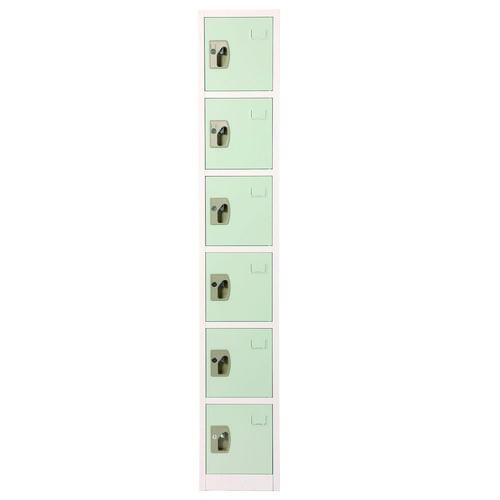 Picture of Steel Storage Locker, 6 Compartment, 12 x 12 x 72, Misty Green