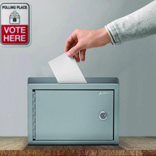 Picture of Medium Size Steel Multi-Purpose Secure Drop Box, 9.8 x 3.4 x 7.5, Gray