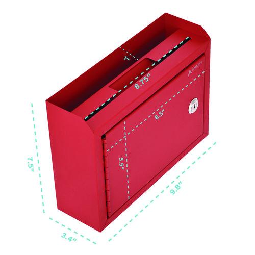 Picture of Medium Size Steel Multi-Purpose Secure Drop Box, 9.8 x 3.4 x 7.5, Red