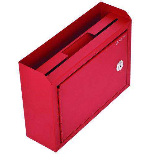Picture of Medium Size Steel Multi-Purpose Secure Drop Box, 9.8 x 3.4 x 7.5, Red