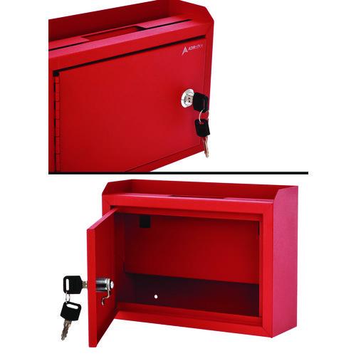 Picture of Medium Size Steel Multi-Purpose Secure Drop Box, 9.8 x 3.4 x 7.5, Red