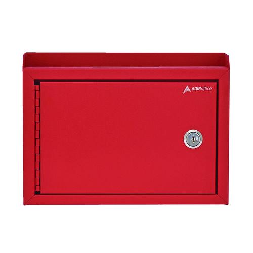 Picture of Medium Size Steel Multi-Purpose Secure Drop Box, 9.8 x 3.4 x 7.5, Red
