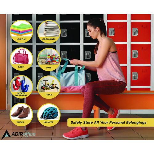 Picture of Steel Storage Locker, 6 Compartment, 12 x 12 x 72, Red