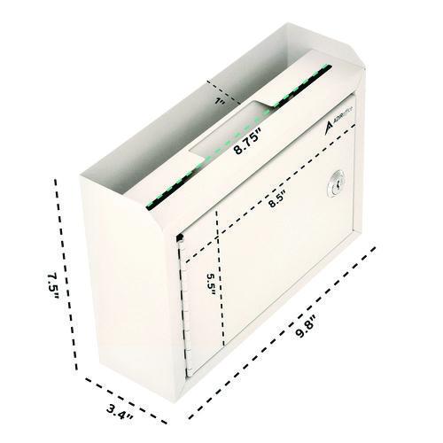 Picture of Medium Size Steel Multi-Purpose Secure Drop Box, 9.8 x 3.4 x 7.5, White