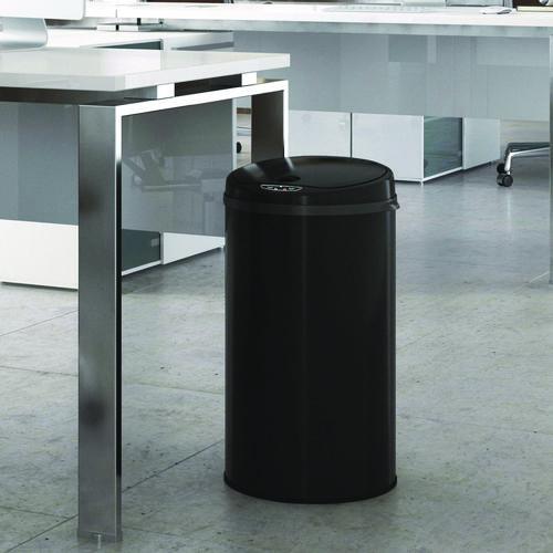 Picture of Sensor Trash Can, 8 gal, Plastic/Stainless Steel, Black