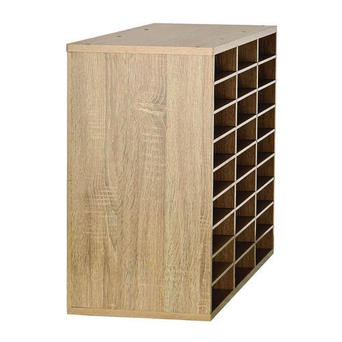 Picture of Wooden 27 Compartment Literature Organizer, 27 Sections, Letter Size, 31.49 x 11.81 x 21.65, Medium Oak